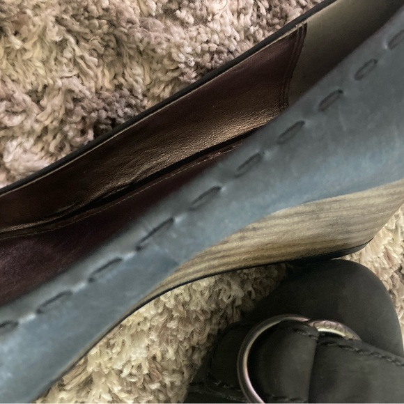 Coach MILLIE VINT WAX CALF Wedge Heel Black Vintage Wax Leather Pumps Sz 6M. - Picture 9 of 11